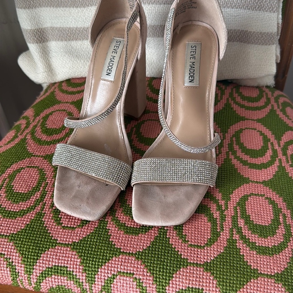 Steve Madden Tan and Silver Heels for Special Occasions